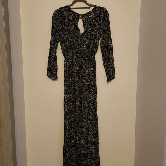 EUC Blue Rain Maxi Dress Black/Tan Paisley - Picture 2 of 6